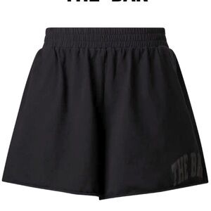 THE BAR VARSITY COTTON SHORT BLACK